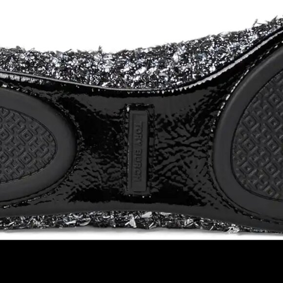 Tory Burch $348 LUREX SPARKLY BLINGY Minnie Ballet Travel Flats Tweed MANY SIZES - Picture 10 of 13